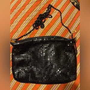 Black Square Mesh Evening Bag